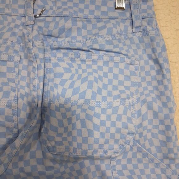 Hollister Pants Womens 13S Blue Checkered High-Rise Dad Pants Cargo Pockets - Picture 14 of 16